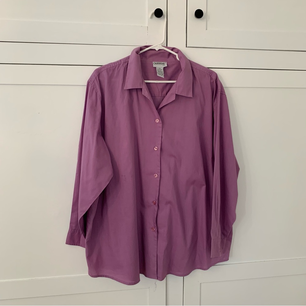 Carreau Light Weight Purple Button Up Shirt Size 2X